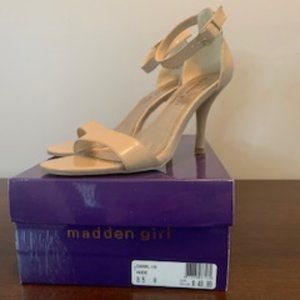 Madden Girl Nude Patent Dress Sandal,  8 1/2  M